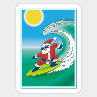 Surfin' Santa Sticker